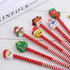 Christmas Stationery 5pcs/lot Santa Claus Snowman Tree Pencil with Eraser Cap for School Office Supplies - menochic
